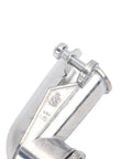 Rock Solid 90 Degree Squeeze Connector For 1/2 Inch Ac Mc And Flexible Metal Conduit showing die cast zinc alloy design with screw and clamp.