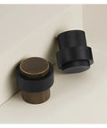 Stylish Knurled Brass Floor Mount Door Stopper With Non Magnetic Bumper Catch Holder To Block Doors And Protect Walls In Your Home, set of two
