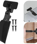 Soft Close Cabinet Door Hinges With No Slam Silent Buffer Damper Concealed Mounting Hardware For Kitchen Cabinets And Wardrobe Doors Two Stage Closing Mechanism One Pair Set, black, with screws, installed view