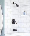 Bathroom with Refurbished 1-Handle 1-Spray Tub And Shower Faucet In Bronze, Tested And Certified To Look And Work Like New