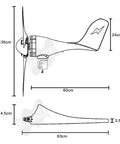 Detailed schematic of 630 mm Delta Wing High Strength Carbon Fiber Wind Turbine Blade for Horizontal Turbines dimensions shown