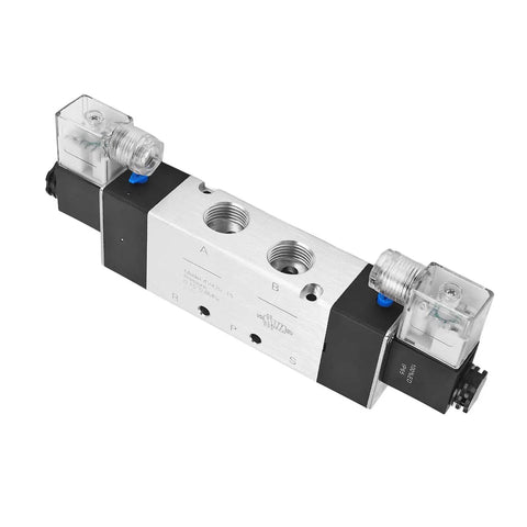 Rock Solid Pneumatic Solenoid Air Valve 3 Position 5 Way DC24V Smooth Shifting Electromagnetic Control Switch No Hassle Quick Install Industrial Automation Plug And Play Powering Forward Reverse Motion