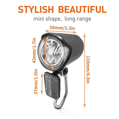 Bright LED Electric Bike Headlight For All Electric Bikes Waterproof Front Light 24V 36V 48V 60V Plug Compatible