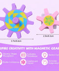 36 Piece Magnetic Gear Set For STEM Learning And Hands On Magnetic Construction Toy With Interchangeable Spin Gears
