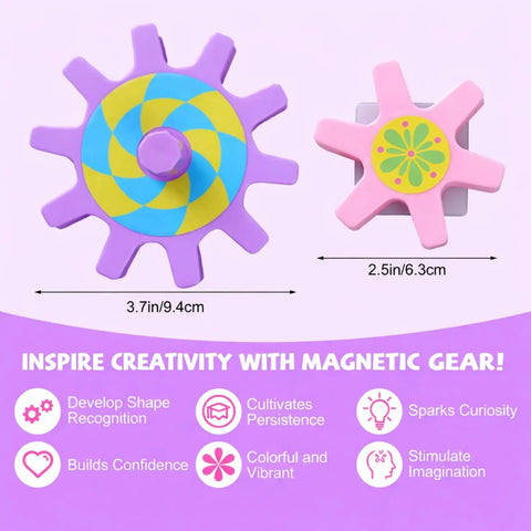 36 Piece Magnetic Gear Set For STEM Learning And Hands On Magnetic Construction Toy With Interchangeable Spin Gears