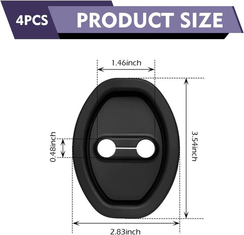 Top Tier Silicone Door Lock Dampers For Gmc Sierra 1500 2500 3500 SLT AT4 Denali 2019 2026 4 Pack Kit size dimensions diagram.