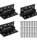 Heavy Duty 4 Inch Ball Bearing Door Hinges Built To Last Tough As Nails Stainless Steel Concealed Hinges With Square Corner 304 Matte Black Finish And Includes Screws For Exterior Use displayed with screws