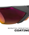 Vision Type E Safety Glasses With Fire Mirror Lens For The Jobsite, Anti Fog And Scratch Resistant, Black Half Frame Protective Eyewear