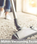 Vacuuming carpet over Stay Put Non Slip Area Rug Pad Gripper 5x8 Feet With Strong Grip For Area Rugs And Hardwood Floors Providing Protection Cushion And Confidence In High Traffic Rooms