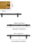 Dimensions of Matte Black Cabinet Pulls 5 Inch 128mm Hole Centers Set Of 10 Durable Metal Construction for furniture renovation