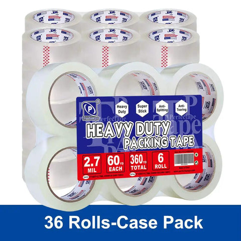 Heavy Duty Packing Tape Clear Ultra Strong 2.7 Mil 1.88 Inch Wide 60 Yards Per Roll 36 Rolls Total 2160 Yards Ideal For Shipping