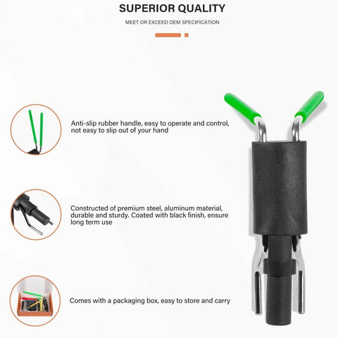 Pro Grade Hydraulic Cylinder Seal Kit tool with rubber handle, steel and aluminum construction, black finish, six-piece boxed set