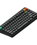 Fly 75 Percent Wireless Mechanical Keyboard Featuring Tri Mode Bluetooth And Usb C Connections With Intuitive Gesture Touch Swipes For Effortless Volume Tweaks And Legit Gaming Vibes, angled view showing colorful keycaps.