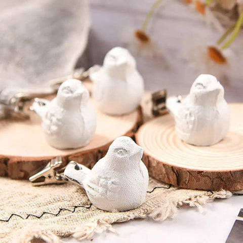 Cast Iron Tablecloth Weights 4 Pack With White Bird Pendant Clips Heavy Duty Tablecloth Clamps For Home Garden Parties