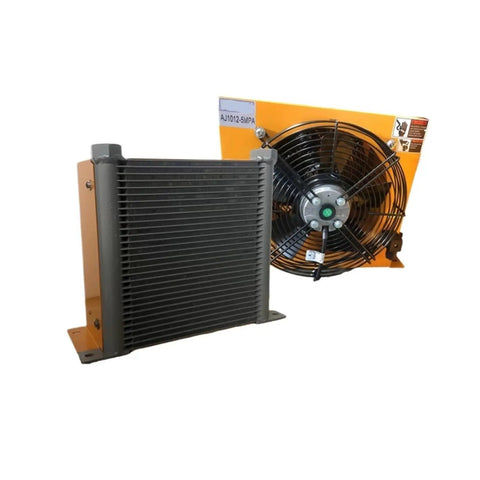 Rugged Hydraulic Aluminum Air Cooler With 100 Liters Per Minute Heat Exchanger Radiator For Engineering Machinery And Efficient Shock Absorption 12 Volt, front view
