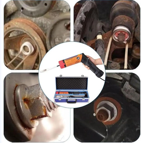 Hella Powerful 1100W Magnetic Induction Heater Kit With Portable Handheld Bolt Extractor And Eight Quick Swap Coils Plus Rugged Hard Case for rusty bolts and nuts.