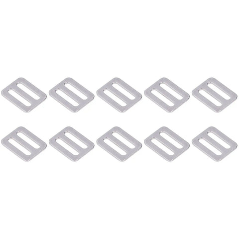 Heavy Duty Adjustable Buckle Fasteners 316 Stainless Steel Webbing Sliders Strap Keepers With Quick Release Clips 1 Inch Wide 10 Pack