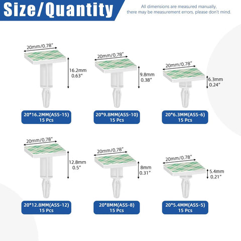 No Sweat Adhesive PCB Spacer Assortment Including Ninety Pieces Of Locking Snap In Insulated Standoffs In Six Ready Heights for various measurements.