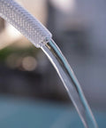 Three Quarter Inch ID By One Inch OD High Pressure Braided Clear PVC Tubing Ten Foot Heavy Duty Flexible Vinyl Hose Built Tough Reinforced Clear Tube BPA Free And Non Toxic For Water And Air Lines showing water flow