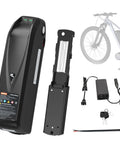 48V 20Ah Ebike Battery With CAN Protocol And 30A BMS For 0 To 1500W Motors, accessories and bike illustration.