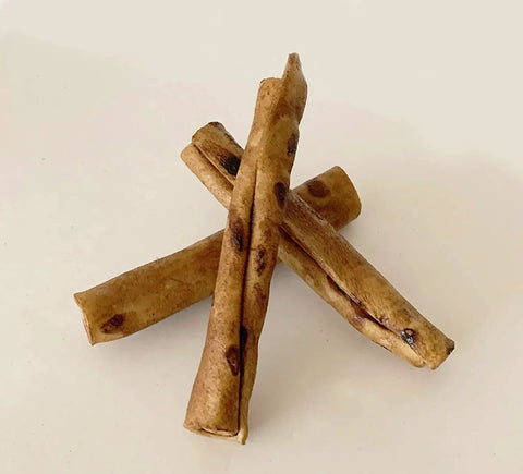 Beefhide Chip Rolls 5 Inch Dog Chew Treats Peanut Butter Flavor Made in USA 100 Percent Natural Rawhide for Strong Chewers