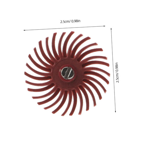 Kick Up Your Surface Game With This 1 Inch Radial Bristle Disc Buffing Wheel Kit, 2.5cm red flexible brush for detail sanding.