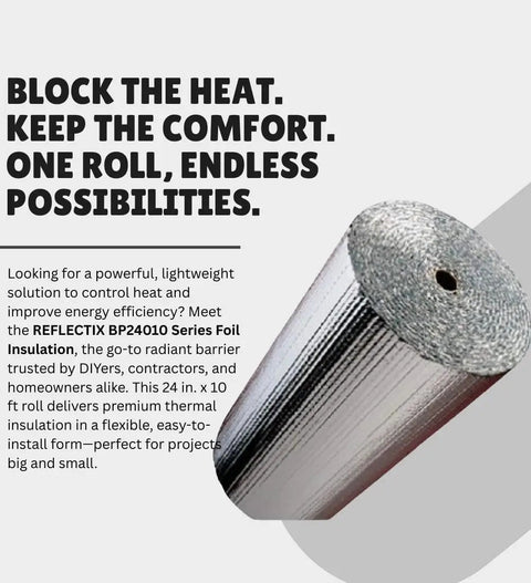 Reflective Radiant Barrier Insulation Roll 24 Inch By 10 Foot With Double Bubble Foil Layers Aluminum Foil Heat Shield
