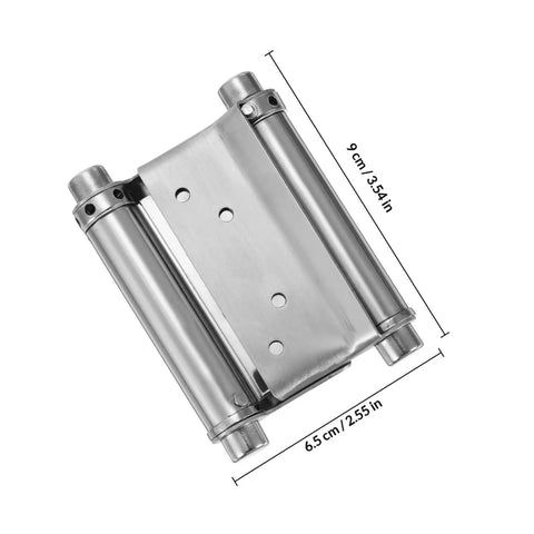 Heavy Duty Double Action Spring Hinges Built Tough As Nails With Rust Proof Stainless Steel For Smooth Self Closing Swing Doors Absolutely Solid Choice For Bathroom Cabinets And Furniture 2 Piece Set 9cm x 6.5cm stainless steel hinge