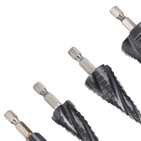 Omquot Premium Step Drill Set With High Hardness M35 Cobalt 4 Flute Pagoda Bits For Cutting Stainless Steel And Hard Metal Perfect For Electric Drill Pros Who Need Fast Smooth Chips And Tough Grip! M35 cobalt step drill bits with 4-flute design