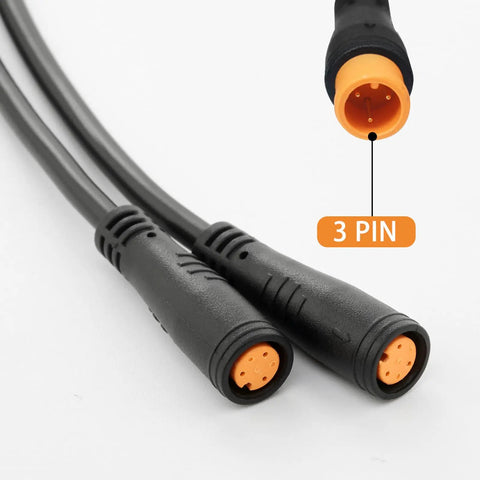 Y Splitter Extension Wire For Bike Headlight Gear Sensor And Brake Split Cable With Julet Type 3 Pin Connector 24 Inches Long Water Resistant 2 Pin 3 Pin 4 Pin 5 Pin Compatible With 36V E Bikes For Easy Hookups