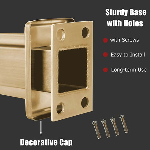 Sturdy base with holes for Super Sleek Heavy Duty Glass Railing Assembly with stainless steel posts, easy installation for panels.