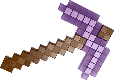 Blocky Role Play Gear Pack For Young Gamers Child Sized Diamond Sword Or Enchanted Pickaxe Pixelated Collectibles For Video Game Fans Ages 6 And Up Great Gift For Imaginative Play And Costume Fun, featuring an enchanted pickaxe.