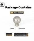 Package contains 1 Inch Brushed Nickel Cabinet Knobs Set for Cabinets Drawers Dressers and Wardrobes with screws.