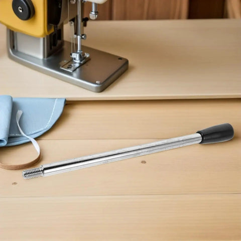 Three Piece M8 X 200 Millimeter Drill Press Handle Kit With Built Tough Phenolic Knobs And Ergonomic Crank For Bench Drill Machines Runs Smooth For Shop Work Essentials on a workbench.