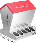 Heavy Duty Galvanized Chicken Feeder Rat Proof Poultry Food Dispenser With Secure Lid, showing dimensions of the coop feeder.