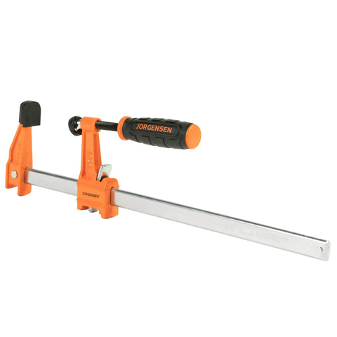 Twelve Inch Steel Bar Clamp With Instant Adjustment And Lightweight Orange Finish One Quarter Inch By Three Quarter Inch Spring Steel Bar Ideal Woodworking Clamp For Quick Grips And Grab And Go Setup
