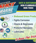 Product label for Marine Grade Lubricant and Penetrating Oil for Boats and Gear NSF H1 Marine Formula Biodegradable Food Grade