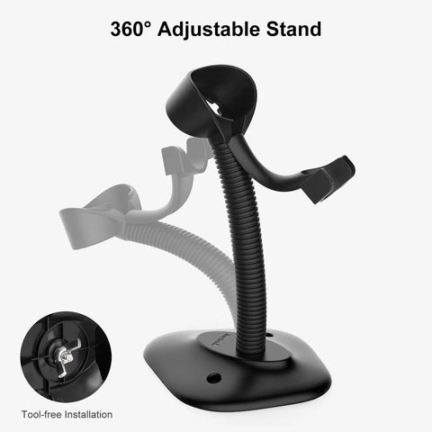 360-degree adjustable stand for 1D USB Barcode Scanner With Intelligent Stand No Fuss Wired Scanner Delivers Snappy 32 Bit Processing