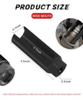 Pro Grade Oxygen Sensor Socket With Side Wire Cutout, One Half Inch Drive By Seven Eighths Inch, Six Point O2 Sensor Socket For All Vehicles, Offset Design For Easy Removal And Installation, 18mm Compatible Car Tool showing dimensions and wire cutout