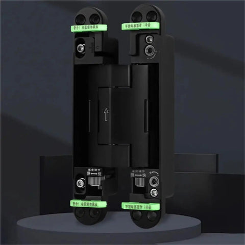 Heavy Duty Hydraulic Door Closer With Invisible Adjustable Hinge For Silent Auto Closing On Wood Or Steel Doors, close-up view of hinge.