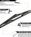 Badass Off Road Rear Wiper Arm And Blade Kit For Jeep Wrangler JK 2007 2017, detailed view with special features highlighted.