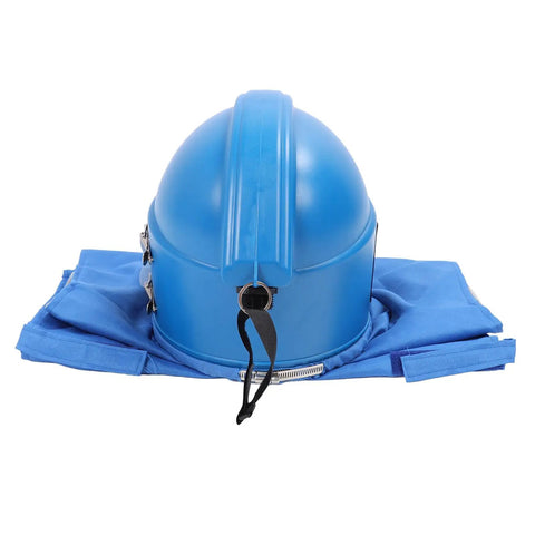Back view of Sandblasting Helmet With Air Supply For Safe Spray Work Durable ABS Hood With Double Lens Protection.