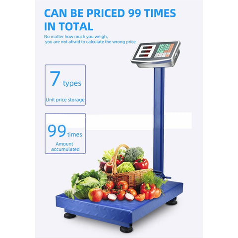 Heavy Duty Folding Floor Platform Scale Built Different To Handle Up To 660 Lbs With LED Display, for weighing groceries.