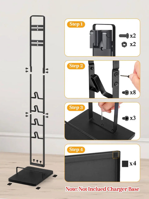 Dyson Vacuum Stand And Cordless Vacuum Accessory Organizer For V15 V11 V10 V8 V7 V6 And DC30 DC31 DC34 DC35 DC58 DC59 DC62 DC74 Heavy Duty Metal Storage Holder assembly steps with tools