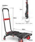 Heavy Duty Folding Flatbed Hand Truck With Convertible Cart Mode For Home And Job Site Use Portable Trailer Transporter For Shopping And Moving Rugged Easy Fold Compact Storage, folding 63cm flatbed