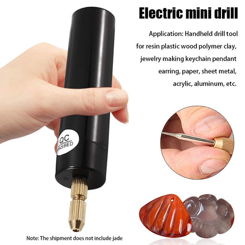 Handy Portable Mini Electric Drill Kit With 0.7 To 1.2 Mm Drill Bits For Resin Jewelry Making Crystal Epoxy Crafts 1.8 Meter Cable Easy Operation