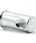Rock Solid Replacement Flanged Cross Dowel Assembly Nuts Compatible With Ikea Part 121114 For Sniglar Myllra Cribs close-up of zinc coated metal nut