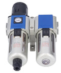 Close-up of Heavy Duty 3 In 1 Pneumatic Air Filter Regulator Lubricator Combo with Water Oil Trap Separator, stable build