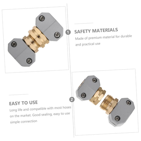 Super Tough 3 Pack Garden Hose Repair Connector Kit Made From Heavy Duty Aluminum Alloy For Durable Weatherproof Fixing Leaky Hoses With Super Quick No-Drip Brass Fitting Hardware That Saves You Time Cash And Keeps Your Yard Watering System Always Ready. gray brass hose connector repair kit, 3-piece