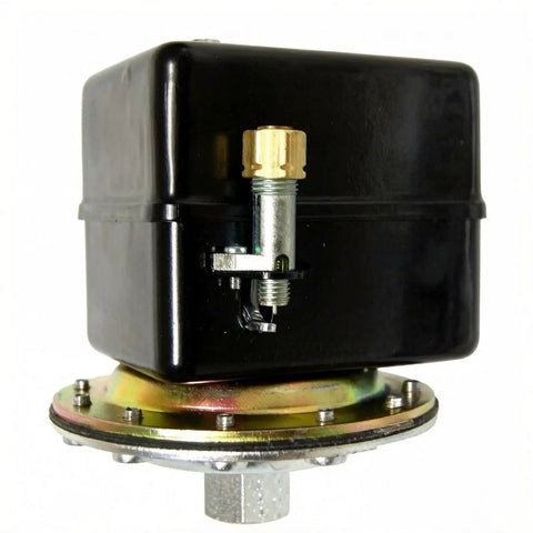 Beefy Heavy Duty Air Compressor Pressure Switch For Fire Sprinkler Systems, 69HAU3 Model, Three Eighths Inch Female NPT With Pulsation Orifice, 250 PSI Max, 5 HP, Industrial Quality Switch Replaces 1401079 black steel pressure switch with brass fitting